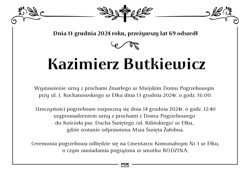 Kazimierz Butkiewicz - nekrolog